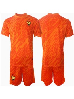 Billige Frankrike Keeper Bortedraktsett Barn EM 2024 Kortermet (+ Korte bukser)